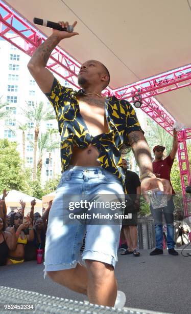 Rapper Shad "Bow Wow" Moss performs at the Flamingo Go Pool Dayclub at Flamingo Las Vegas on June 23, 2018 in Las Vegas, Nevada.