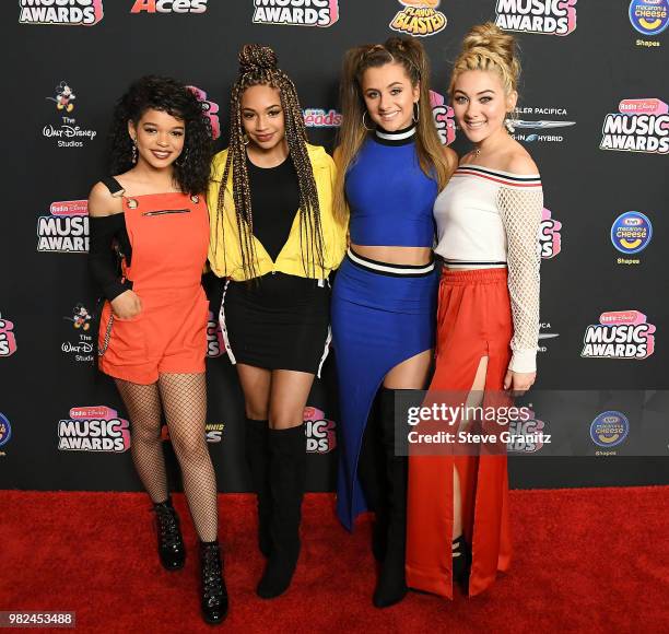 S & Oh's arrives at the 2018 Radio Disney Music Awards at Loews Hollywood Hotel on June 22, 2018 in Hollywood, California.