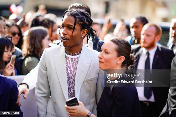 Rocky is seen, outside Dior, during Paris Fashion Week - Menswear Spring-Summer 2019, on June 23, 2018 in Paris, France.