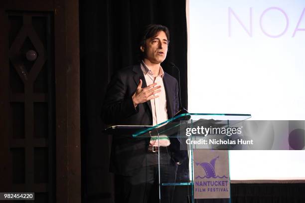 Noah Baumbach accepts an award onstage during the Screenwriters Tribute at the 2018 Nantucket Film Festival - Day 4 on June 23, 2018 in Nantucket,...