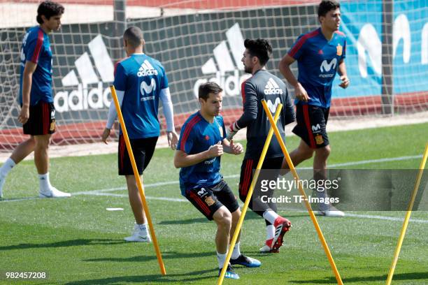 Cesar Azpilicueta of Spain in action during a training session on May 31, 2018 in Madrid, Spain.