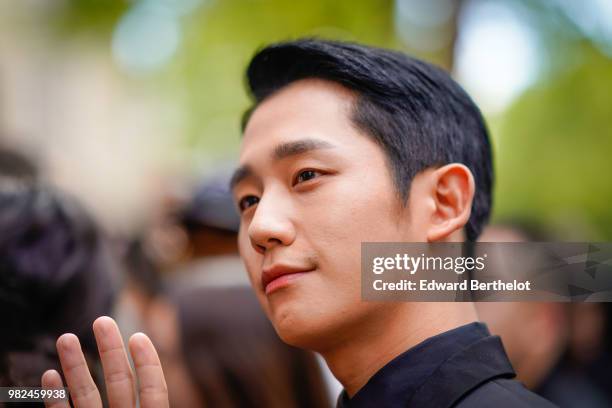 Jung Hae is seen, outside Dior, during Paris Fashion Week - Menswear Spring-Summer 2019, on June 23, 2018 in Paris, France.