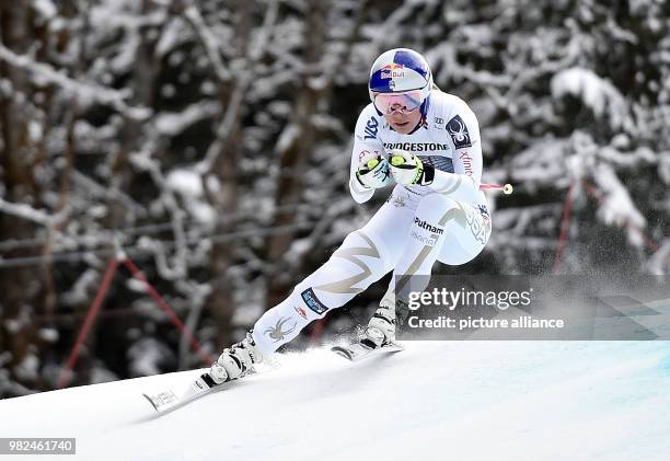 Winner Lindsey Vonn of the USA in action in the women's downhill event at the Alpine Ski World Cup in Garmisch-Partenkirchen, Germany, 4 February...