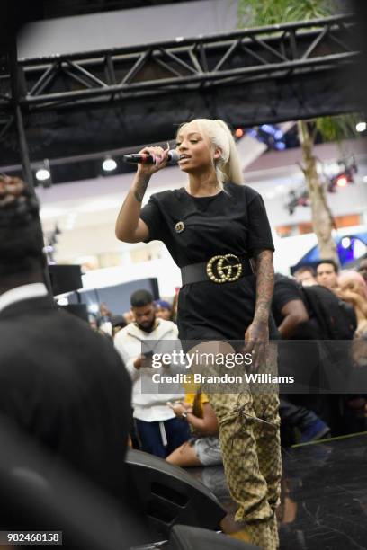 Cuban Doll performs during Kicksperience at the 2018 BET Experience Fan Fest at Los Angeles Convention Center on June 23, 2018 in Los Angeles,...