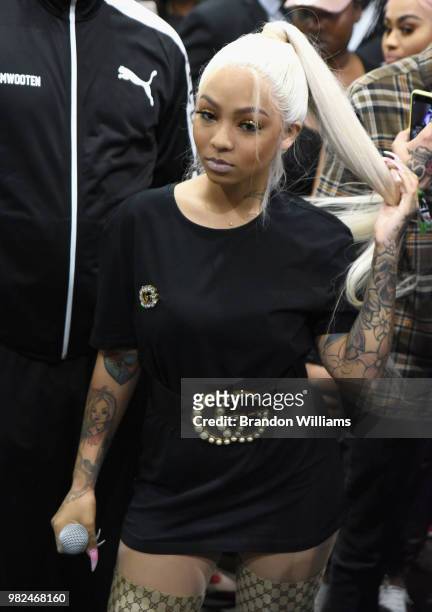 Cuban Doll performs during Kicksperience at the 2018 BET Experience Fan Fest at Los Angeles Convention Center on June 23, 2018 in Los Angeles,...