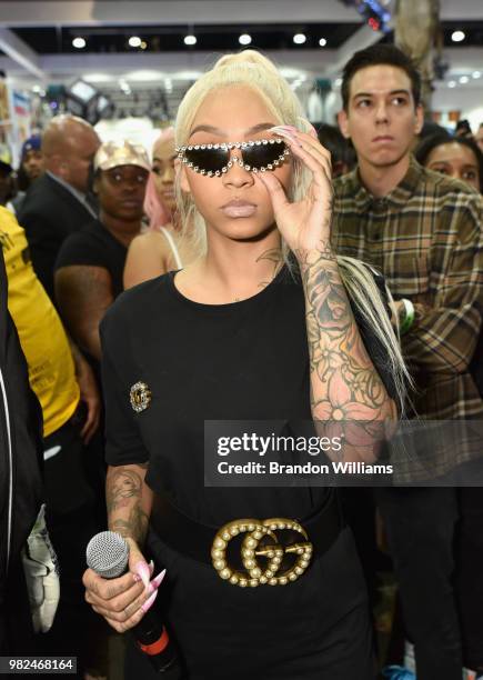 Cuban Doll performs during Kicksperience at the 2018 BET Experience Fan Fest at Los Angeles Convention Center on June 23, 2018 in Los Angeles,...