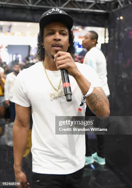 Perico performs during Kicksperience at the 2018 BET Experience Fan Fest at Los Angeles Convention Center on June 23, 2018 in Los Angeles, California.