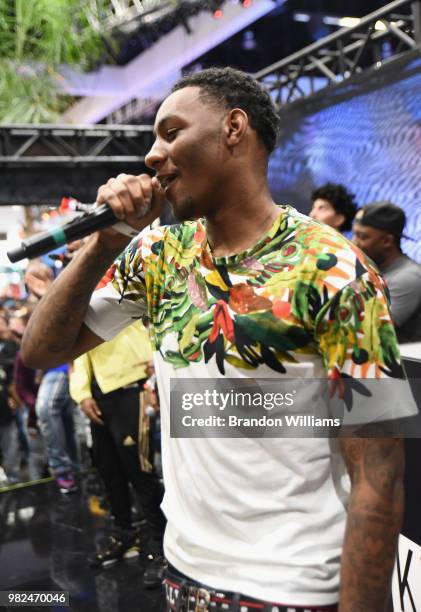 Slimmy B performs onstage during Kicksperience at the 2018 BET Experience Fan Fest at Los Angeles Convention Center on June 23, 2018 in Los Angeles,...