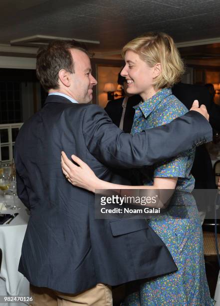 Mike Birbiglia and Greta Gerwig attend the Screenwriters Tribute at the 2018 Nantucket Film Festival - Day 4 on June 23, 2018 in Nantucket,...