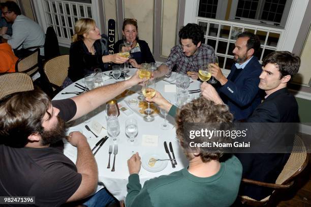 Georgia King, Ben Schwartz, Mark Coladonato and Thomas Middleditch attend the Screenwriters Tribute dinner at the 2018 Nantucket Film Festival - Day...