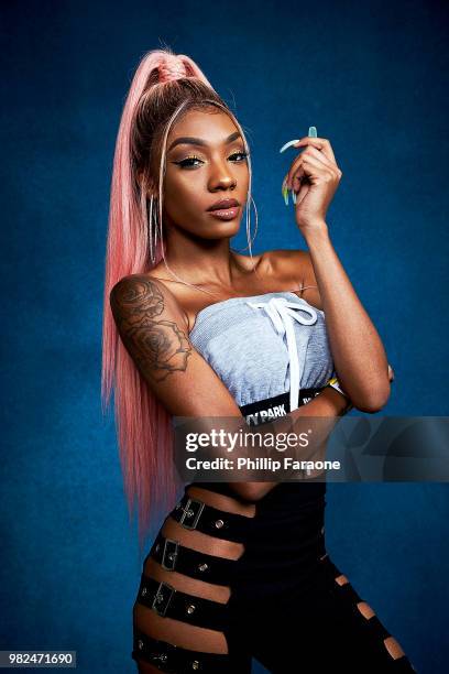 Kellie Sweet poses for a portrait at the Getty Images Portrait Studio at the 9th Annual VidCon US at Anaheim Convention Center on June 22, 2018 in...