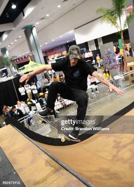 Dave Bachinsky skates at Kicksperience at the 2018 BET Experience Fan Fest at Los Angeles Convention Center on June 23, 2018 in Los Angeles,...