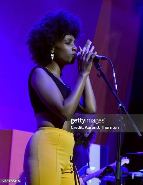 Mereba performs onstage during 2018 BET Experience Main Stage sponsored by Credit Karma on June 23, 2018 in Los Angeles, California.