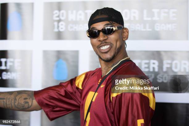 Golden State Warriors guard Nick Young arrives at Water For Life Charity Softball Game at Oakland-Alameda County Coliseum on June 23, 2018 in...