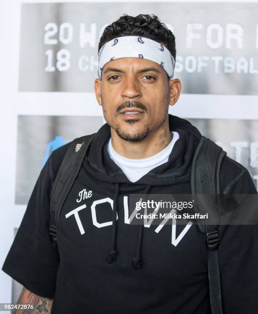 Former Golden State Warriors forward Matt Barnes attives at Water For Life Charity Softball Game at Oakland-Alameda County Coliseum on June 23, 2018...