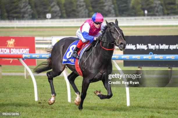 Legale ridden by Craig Williams wins the Hertz Ballarat 3YO Maiden Plate at Sportsbet-Ballarat Racecourse on June 24, 2018 in Ballarat, Australia.