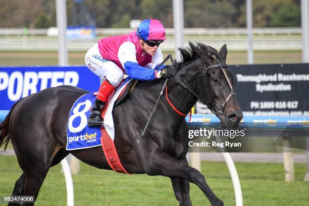 Legale ridden by Craig Williams wins the Hertz Ballarat 3YO Maiden Plate at Sportsbet-Ballarat Racecourse on June 24, 2018 in Ballarat, Australia.