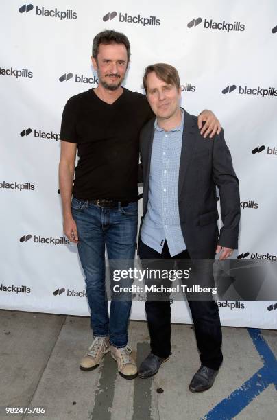 Olivier Gauriat and Ron Cohen attend the premiere of Blackpills and Barnstormer Productions' "First Love" at Zebulon on June 23, 2018 in Los Angeles,...