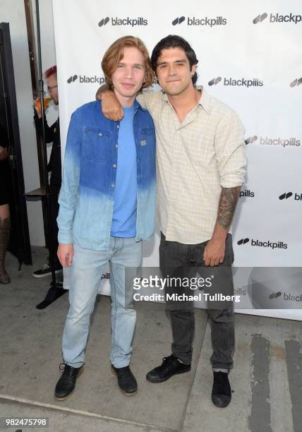 Raam Weinfeld and Jesse Posey attend the premiere of Blackpills and Barnstormer Productions' "First Love" at Zebulon on June 23, 2018 in Los Angeles,...