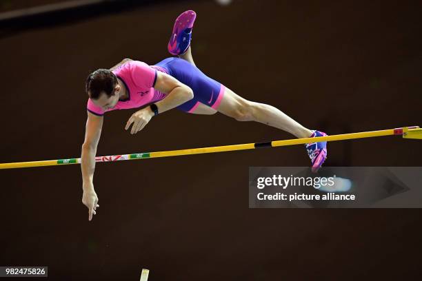 Pole vaulter Renaud Lavillenie of France in action at the Indoor Meeting Karlsruhe in Rheinstetten, Germany, 3 February 2018. Photo: Uwe Anspach/dpa