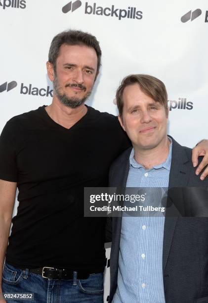 Olivier Gauriat and Ron Cohen attend the premiere of Blackpills and Barnstormer Productions' "First Love" at Zebulon on June 23, 2018 in Los Angeles,...