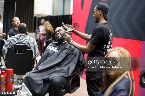 Guests attend the House of Fashion & Beauty during the 2018 BET Experience at Los Angeles Convention Center on June 23, 2018 in Los Angeles,...