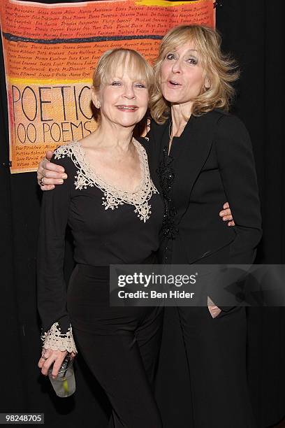 Actors Penny Fuller and Judith Light attend the "Poetic License: 100 Poems 100 Performers" CD release party at the Bowery Poetry Club on April 4,...