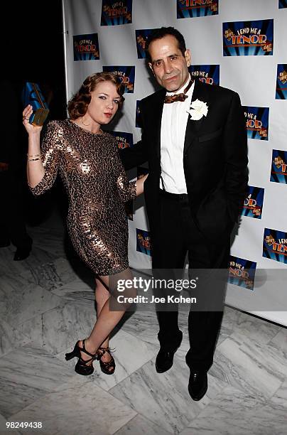 Actors Mary Catherine Garrison and Tony Shalhoub attend the opening night of "Lend Me A Tenor" at Espace on April 4, 2010 in New York City.
