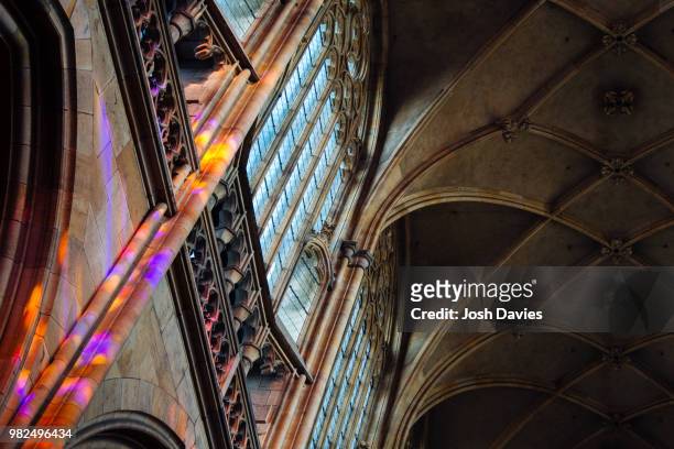 stained glass reflections - stained glass czech republic stock pictures, royalty-free photos & images