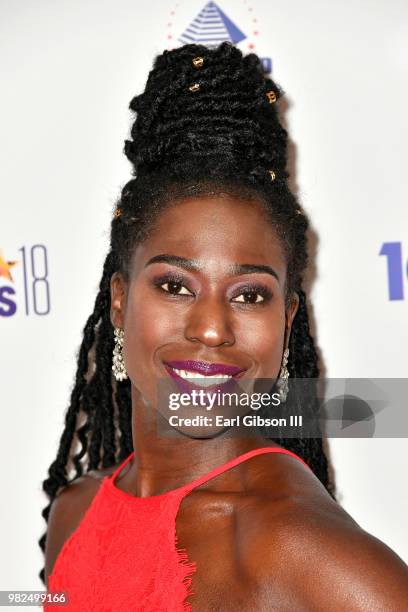 Psyche Terry attends the BETX International Nominee Party during the 2018 BET Experience at Hotel Indigo Los Angeles Downtown on June 23, 2018 in Los...