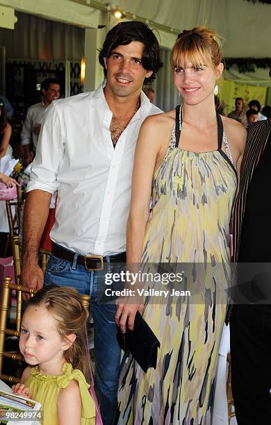 Daughter Aurora Figueras, Ralph Lauren model and polo player Nacho Figueras and wife Delfina Blaquier attends match at Palm Beach International Polo...