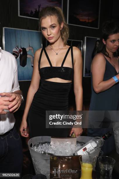 Victoria's Secret Angel Josephine Skriver attends a high-profile Pride celebration presented by Ketel One Family-Made Vodka at The Blond on June 23,...