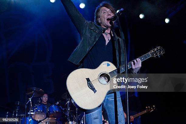 Goo Goo Dolls performs during day 3 of the free NCAA 2010 Big Dance Concert Series at White River State Park on April 4, 2010 in Indianapolis,...