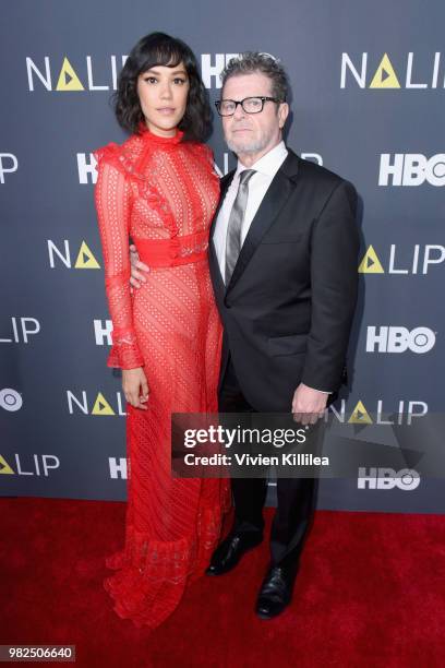 Actor Mishel Prada and musician Gustavo Santaolalla attend the NALIP 2018 Latino Media Awards at The Ray Dolby Ballroom at Hollywood & Highland...