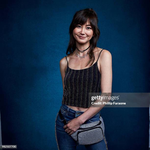 Kimiko Glenn poses for a portrait at the Getty Images Portrait Studio at the 9th Annual VidCon US at Anaheim Convention Center on June 22, 2018 in...