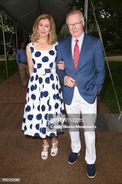 Ellen Ward Scarborough and Chuck Scarborough attend the 12th Annual Get Wild! Summer Benefit on June 23, 2018 in Southampton, New York.