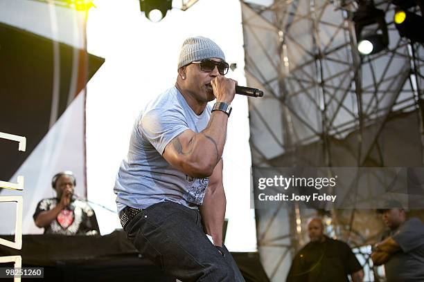 Cool J performs during day 3 of the free NCAA 2010 Big Dance Concert Series at White River State Park on April 4, 2010 in Indianapolis, Indiana.