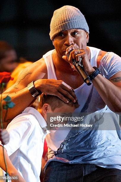 Cool J performs during day 3 of the 2010 NCAA Big Dance Concert Series at White River State Park on April 4, 2010 in Indianapolis, Indiana.