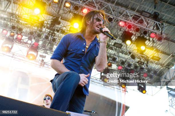 Jake Owen performs during day 3 of the 2010 NCAA Big Dance Concert Series at White River State Park on April 4, 2010 in Indianapolis, Indiana.