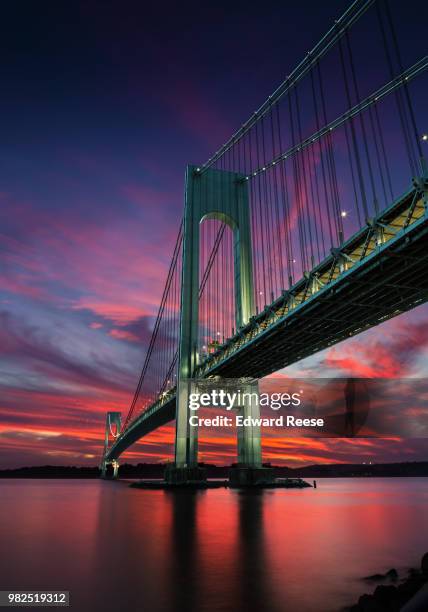 verrazano sunset - verrazano stock pictures, royalty-free photos & images