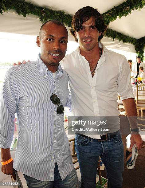 Mark Gumbel and Ralph Lauren model and polo player Nacho Figueras attend Palm Beach International Polo Club on April 4, 2010 in Wellington, Florida.