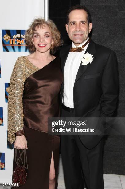 Actors Brooke Adams and Tony Shalhoub attend the opening night of "Lend Me A Tenor" after party at Espace on April 4, 2010 in New York City.