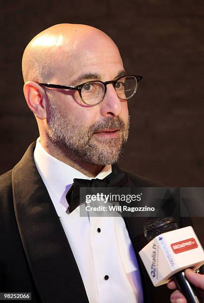 Director Stanley Tucci attends the opening night of "Lend Me A Tenor" after party at Espace on April 4, 2010 in New York City.