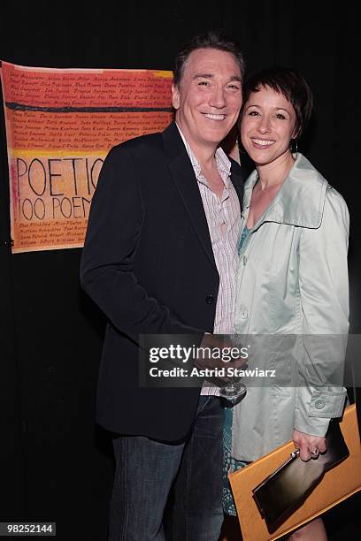 Patrick Page and Paige Davis attend the "Poetic License: 100 Poems 100 Performers" CD release party at the Bowery Poetry Club on April 4, 2010 in New...