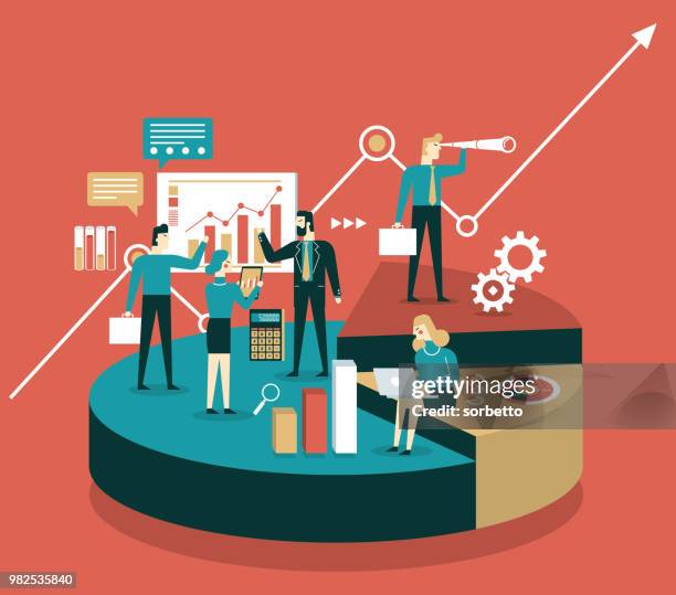 stockillustraties, clipart, cartoons en iconen met analyseren - zaken en financiën