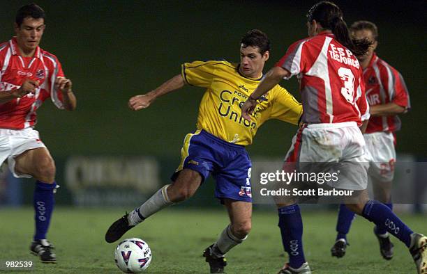 Joe Miller of Parramatta in action during the Parramatta Power v Melbourne Knights NSL match played at Parramatta Stadium, Sydney, Australia. DIGITAL...