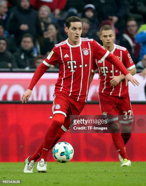 Sebastian Rudy of Muenchen controls the ball during the Bundesliga match between FC Bayern Muenchen and TSG 1899 Hoffenheim at Allianz Arena on...