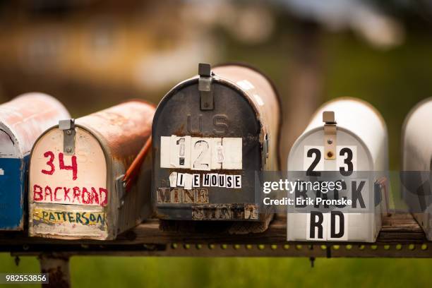mailboxes, turquoise trail - synchronized rowing stock pictures, royalty-free photos & images