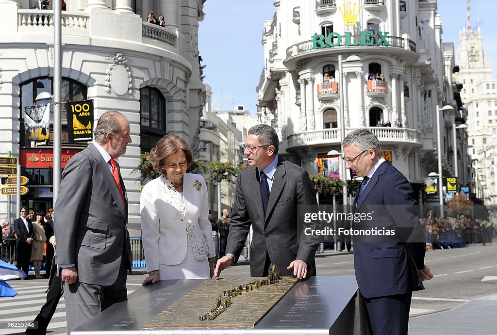 Spanish Royals Attend Gran Via Street Centennial Celebrations