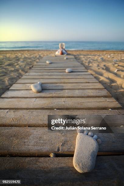 leo, leo... - footsteps on a boardwalk bildbanksfoton och bilder